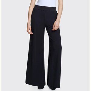L'Agence Campbell Wide-Leg High-Rise Sweatpants Black Pants